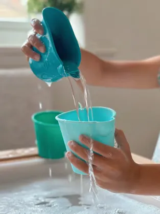 Scrunch Mini Bath Bucket Set - Blue Fish Set