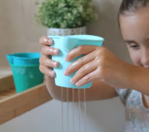 Scrunch Mini Bath Bucket Set - Blue Fish Set