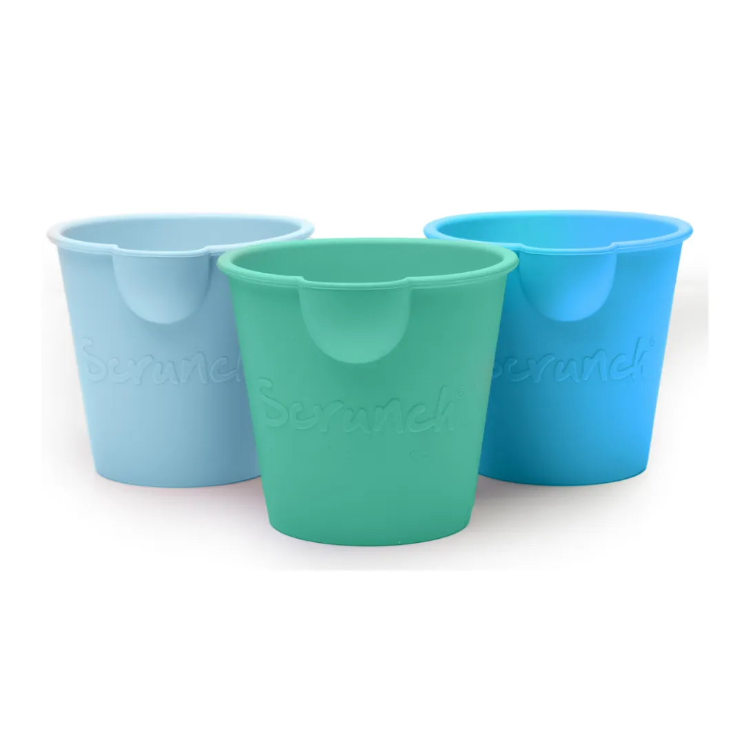 Scrunch Mini Bath Bucket Set - Blue Fish Set