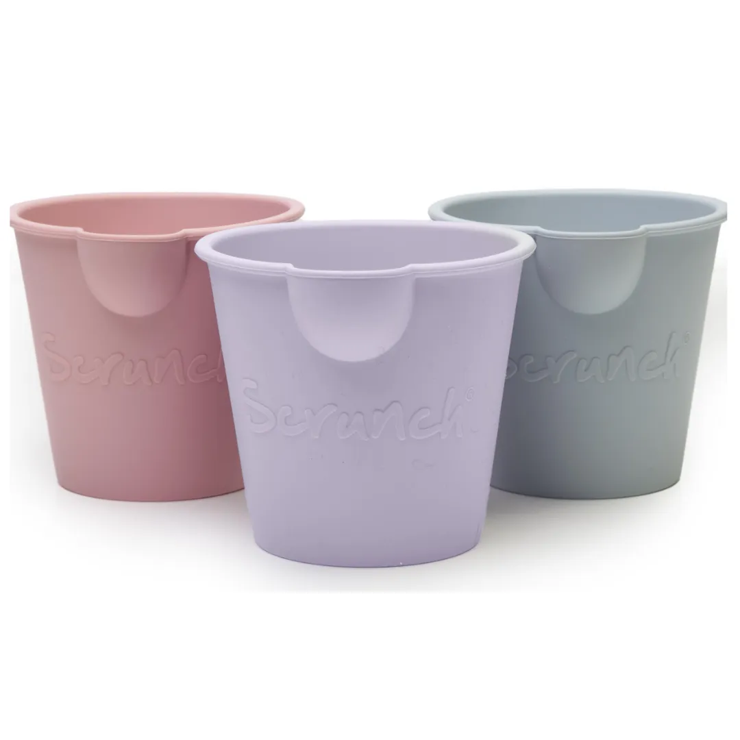 Scrunch Mini Bath Bucket Set - Lavender, Blue and Pink Set