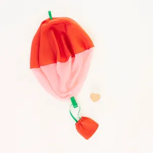 Silk Parachute | Strawberry   Wooden Heart