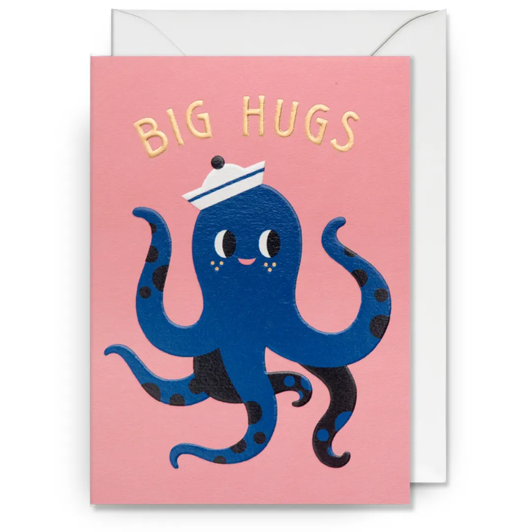 Smiley Octopus Big Hugs Greeting Card