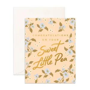 Sweet Pea Broderie Baby Greeting Card