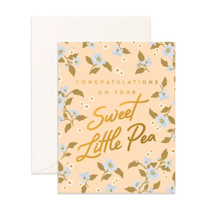 Sweet Pea Broderie Baby Greeting Card