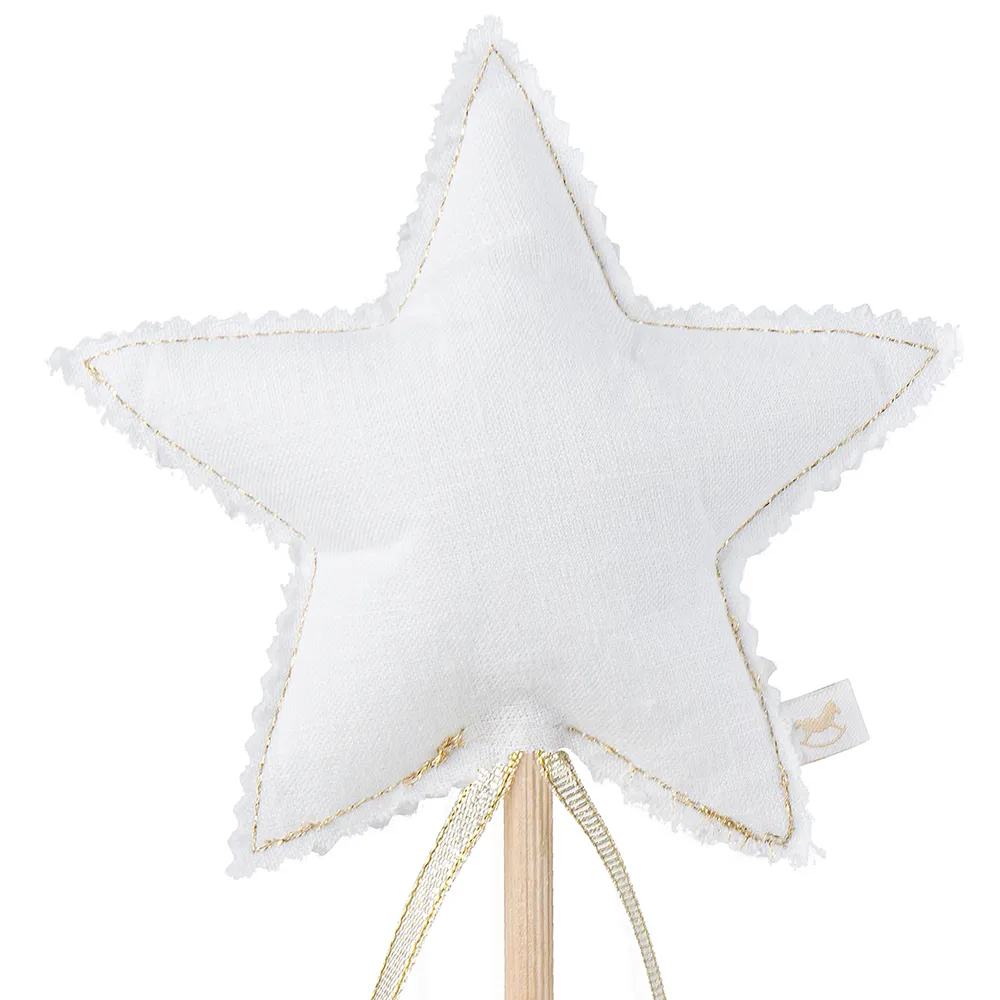 Wand White with Gold Ribbon