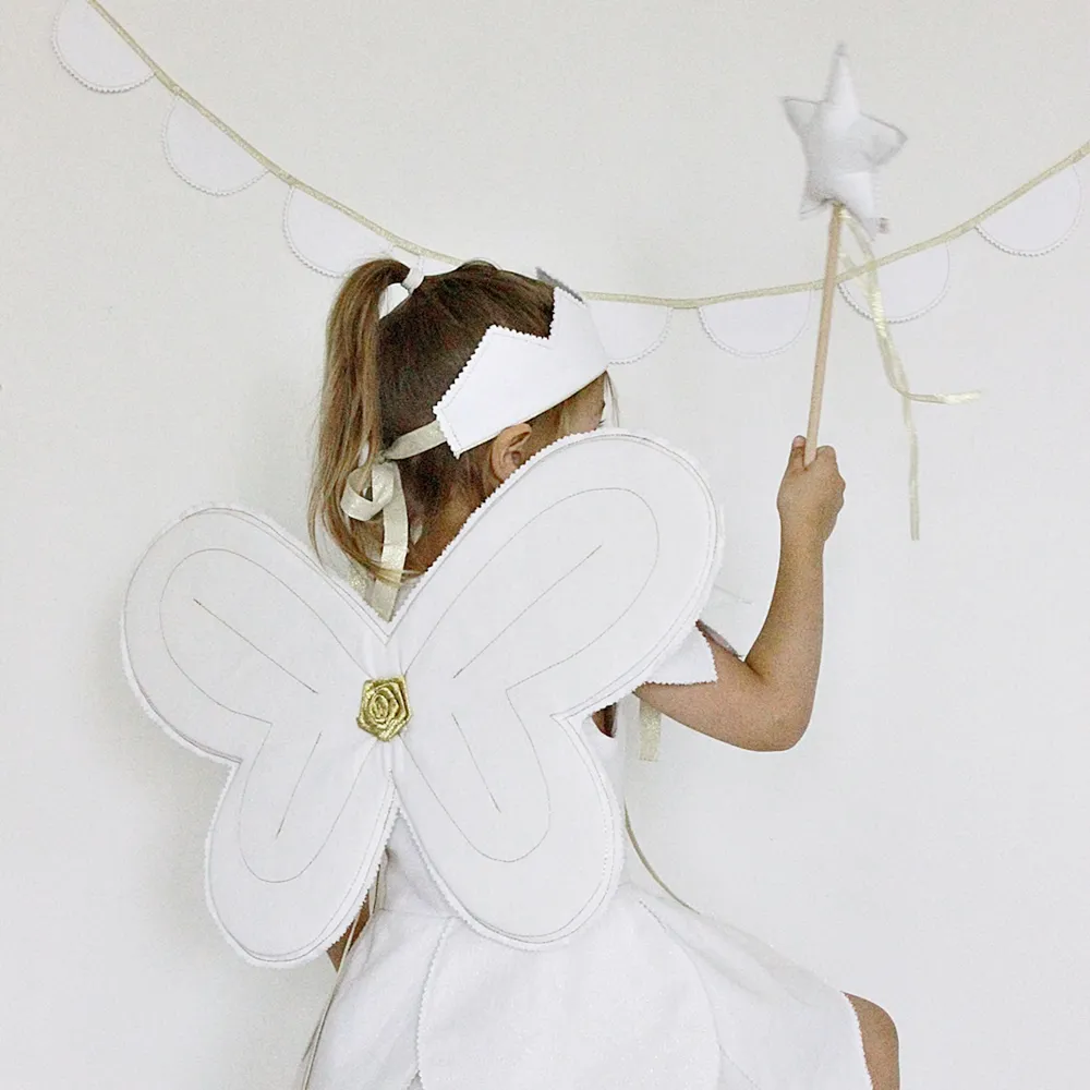 Wand White with Gold Ribbon