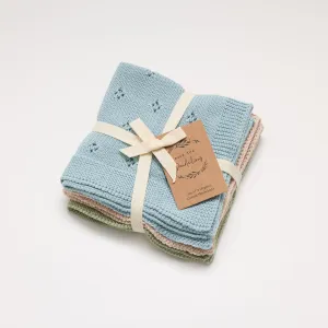 Wash Cloth Knit Set of 3 | Fawn, Sea, Thyme
