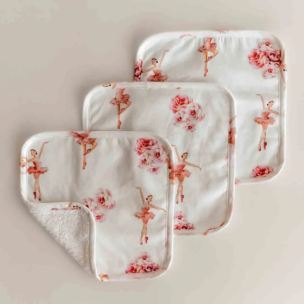 Wash Cloths 3 Pack Organic | Ballerina