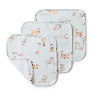 Wash Cloths 3 Pack Organic | Kittens
