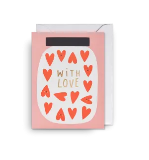 With Love Jar of Hearts Mini Card