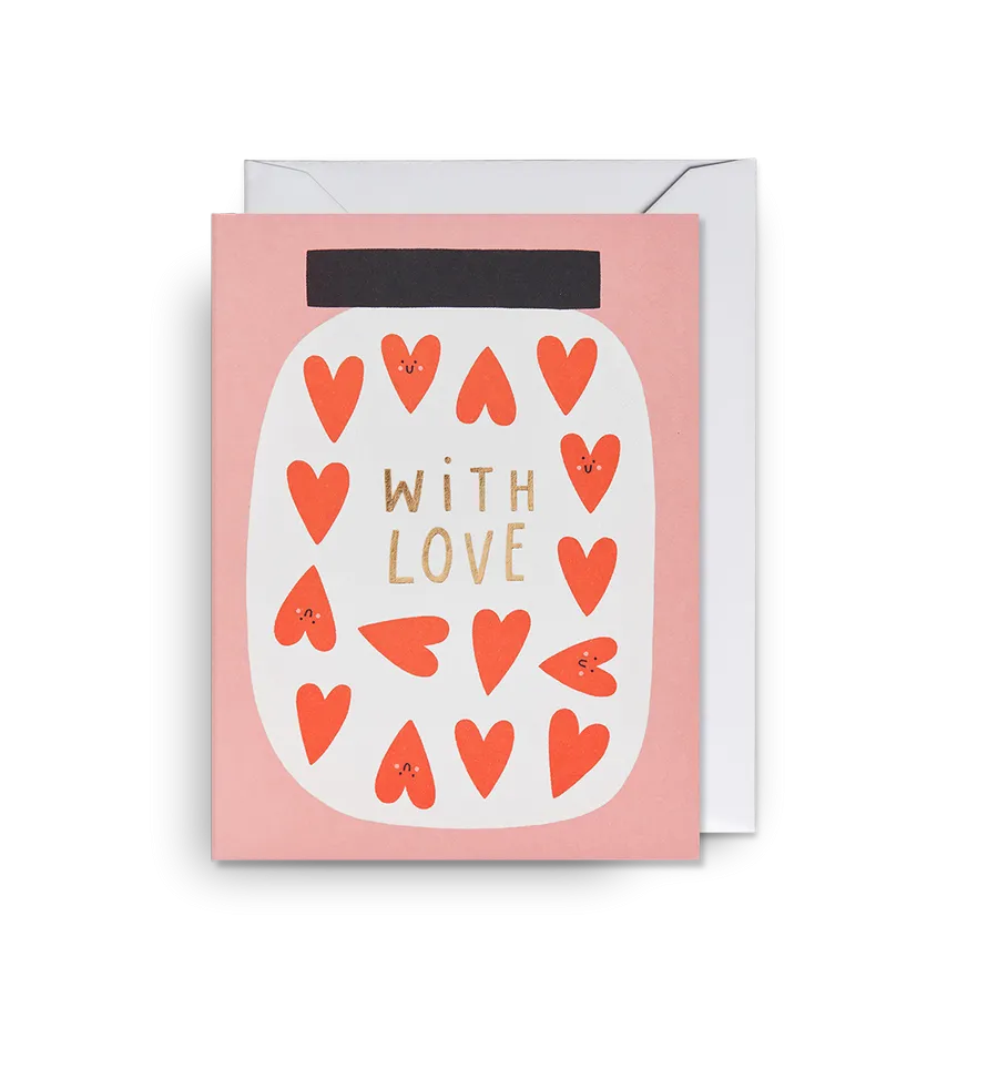 With Love Jar of Hearts Mini Card