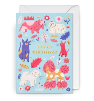 Yappy Birthday Party Pups Greeting Card
